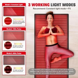 1280 LEDs Red Infrared Light Therapy Mat for Body,71"x 31" Red Light Therapy Blanket 660nm 850nm Full Body Pad for Pain Relief