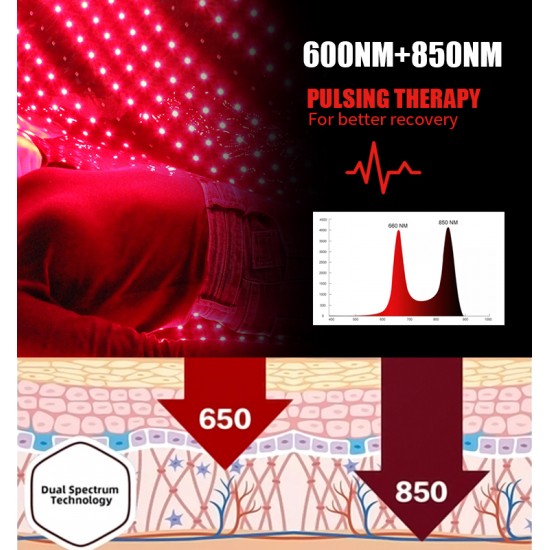 360 Full Body Red Light Therapy Bed Blanket Pain Reliefs LED Light Bag Near Infrared Therapy Sleeping Pod