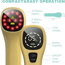 Cold Laser Therapy Vet Device for Pets - 2x808nm Red Light Therapy for Pain Relief in Dogs, Cats, and Horses