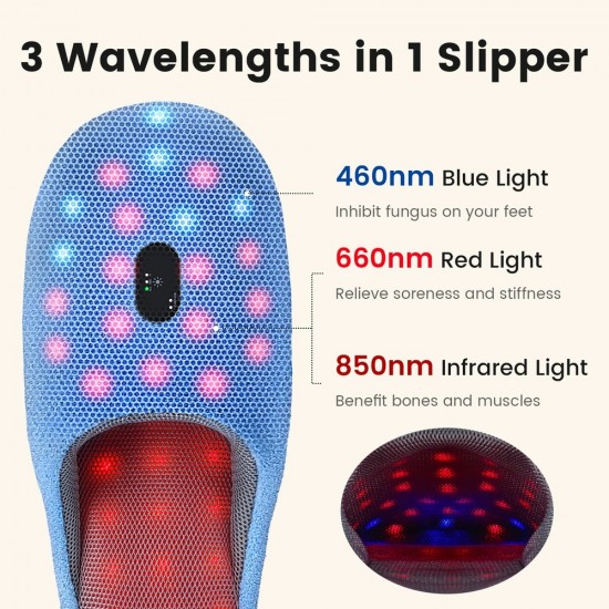 Rechargeable Red Light Therapy Device for Feet - 460nm, 660nm, & 850nm with Pulse Treat for Inflammation and Itchiness