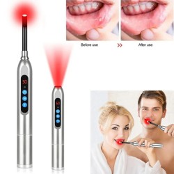 Cold Sore Laser Light Therapy Device - Infrared Wand for Canker Sore Treatment on Mouth, Nose, Ear, Knee, Feet, Hands, and Ankle