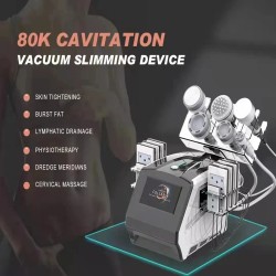 80K Cavitation Vacuum Slimming Device - Multi-Function Beauty Machine with Lymphatic Drainage, Lipolaser, and Physiotherapy