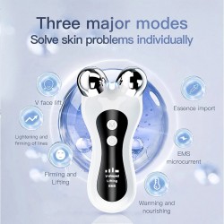 Portable Electric V-Face Lift Roller Massager - EMS Microcurrent Sonic Vibration Facial Lifting and Skin Tightening Beauty Device