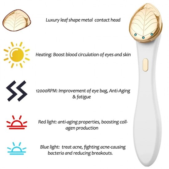 Microcurrent Vibrating Eye & Face Massager - Face Lifting Device for Anti-Aging Skin Rejuvenation and Wrinkle Removal