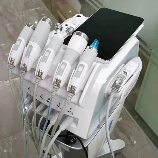 6-in-1 Oxygen Hydro facial Machine - Deep Cleaning, Skin Whitening, Aqua Dermabrasion, and Blackhead Removal Beauty Device